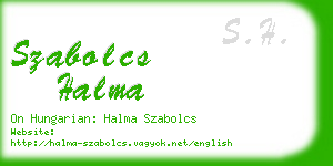 szabolcs halma business card